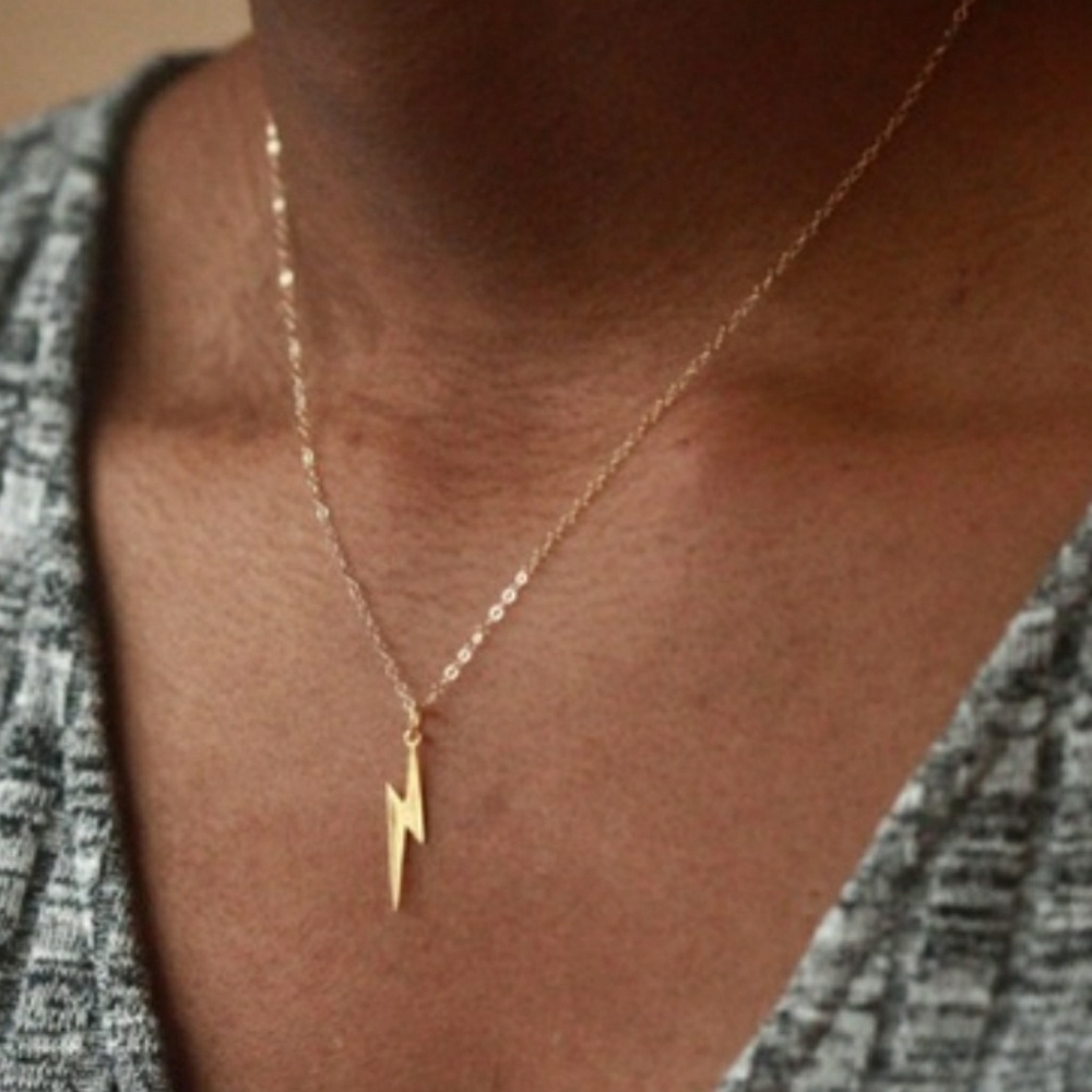 Restocked! Lightning bolt necklace gold or silver